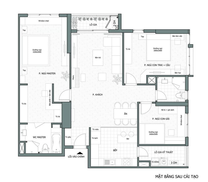 Ban Ve Thiet Ke Can Ho 130m2 Hien Dai
