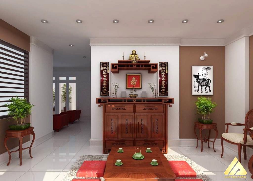 mẫu thiết kế phòng thờ đẹp và trang trọng 17