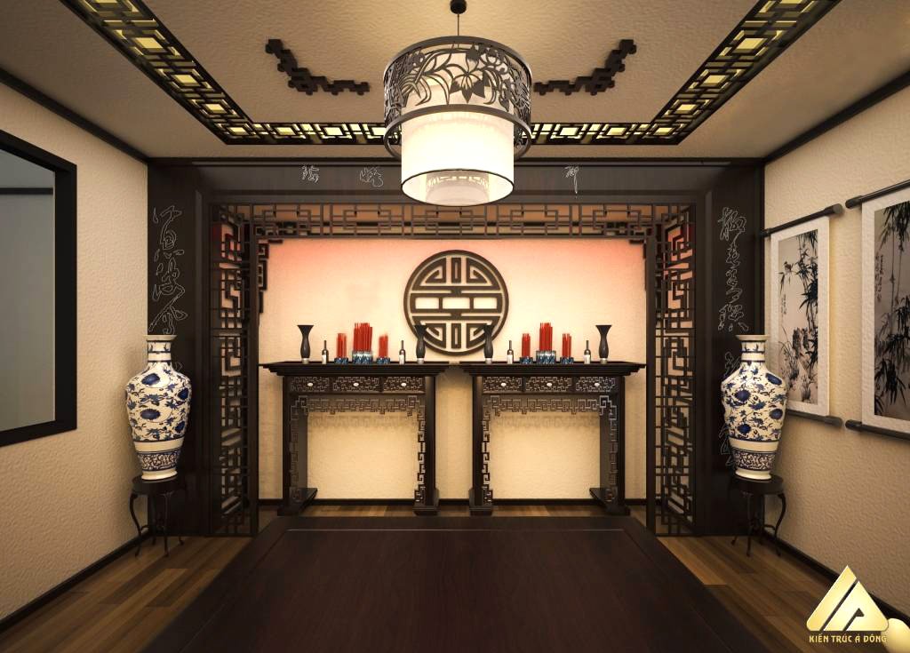 mẫu thiết kế phòng thờ đẹp và trang trọng 3