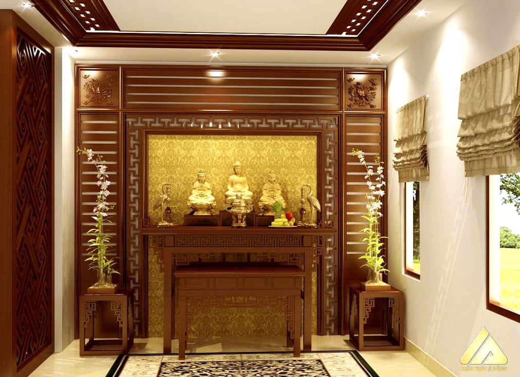 mẫu thiết kế phòng thờ đẹp và trang trọng 4