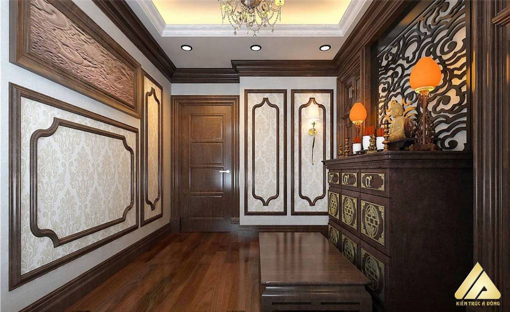 mẫu thiết kế phòng thờ đẹp và trang trọng 7