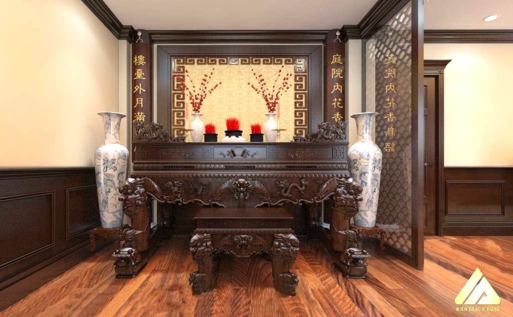 mẫu thiết kế phòng thờ đẹp và trang trọng 9