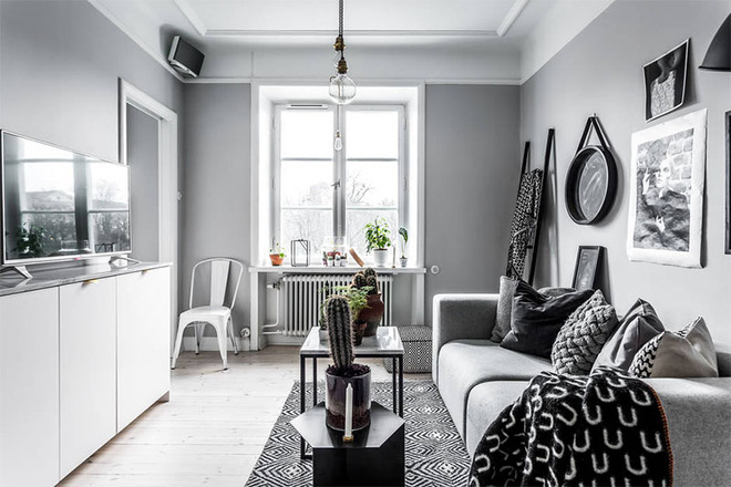 Căn hộ 45m² màu trung tính vô cùng độc đáo bởi khéo tô vẽ bằng những cây xương rồng - Ảnh 8.