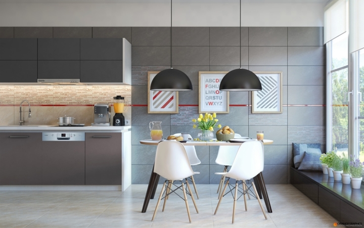 Một khu vực trồng cây xinh xắn gần phòng ăn tăng thêm yếu tố lãng mạn.