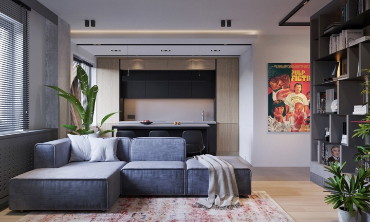 Chính sự trái ngược trên nên rất nhiều người nghĩ hai phong cách này không thể đi cùng nhau nhưng thực tế lại hoàn toàn khác biệt. Cây xanh đặt bên cạnh bức tường bê tông trần tạo nên thế cân bằng.