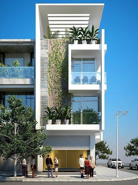 Mẫu nhà phố gần gũi với thiên nhiên.